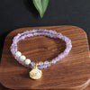Bracelet Natural Amethyst Freshwater Pearl Crystal Handmade Double Circle Gourd Pendant Unisex
