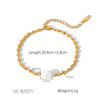 Bracelet Natural Freshwater Pearl Stainless Steel Geometric Electroplating Jewelry For Women