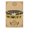 Bracelet Natural Stone Beads Geometric Handmade Cross Charm Faith Friendship Couple Unisex