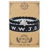 Bracelet Natural Stone Beads Geometric Handmade Cross Charm Faith Friendship Couple Unisex