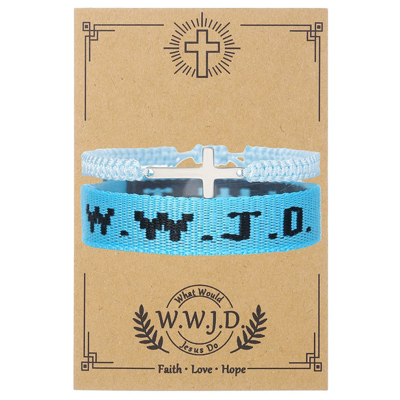 Bracelet Natural Stone Beads Geometric Handmade Cross Charm Faith Friendship Couple Unisex