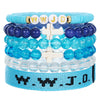 Bracelet Natural Stone Beads Geometric Handmade Cross Charm Faith Friendship Couple Unisex