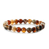 Bracelet Natural Stone Striped Agate Handmade Multiple Colors Single Circle Elastic Unisex