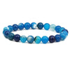 Bracelet Natural Stone Striped Agate Handmade Multiple Colors Single Circle Elastic Unisex