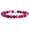 Bracelet Natural Stone Striped Agate Handmade Multiple Colors Single Circle Elastic Unisex