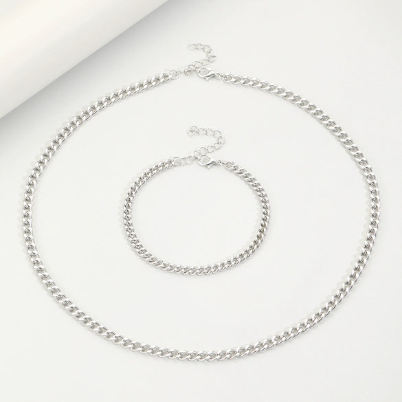 Bracelet Necklace Set Iron Alloy Geometric Electroplating Women's