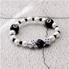 Bracelet Obsidian Stone Alloy Geometric Handmade Cross