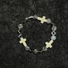 Bracelet Obsidian Stone Alloy Geometric Handmade Cross