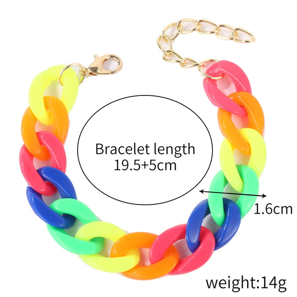 Bracelet Plastic Resin Geometric Hiphop Style Electroplating For Women
