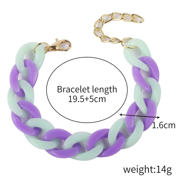 Bracelet Plastic Resin Geometric Hiphop Style Electroplating For Women