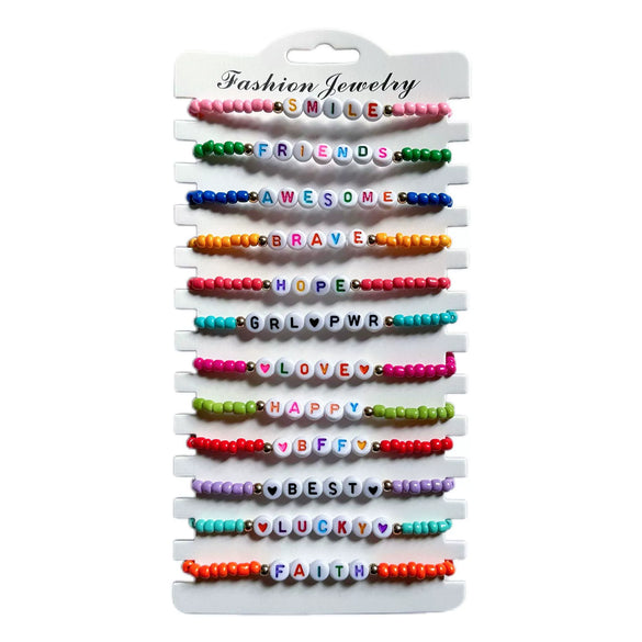 Bracelet Polymer Clay Acrylic Handmade Letters Numbers Text Style