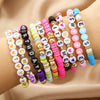 Bracelet Polymer Clay Flakes Copper Beads Acrylic Geometric Letter Handmade Unisex