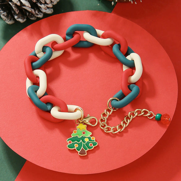 Bracelet Polymer Clay Geometric Christmas Bell Elk Snowflake Festive Holiday Jewelry