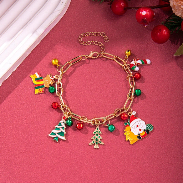 Bracelet Polymer Clay Geometric Christmas Bell Elk Snowflake Festive Holiday Jewelry