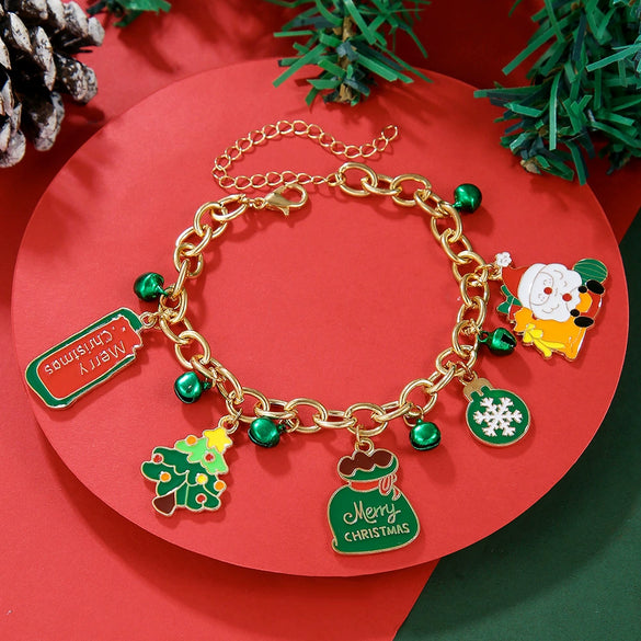 Bracelet Polymer Clay Geometric Christmas Bell Elk Snowflake Festive Holiday Jewelry