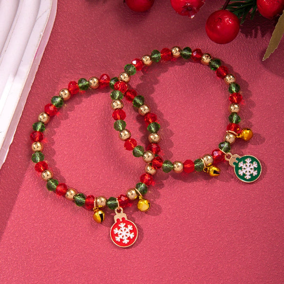 Bracelet Polymer Clay Geometric Christmas Bell Elk Snowflake Festive Holiday Jewelry