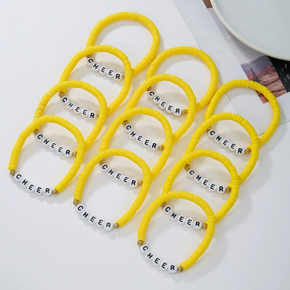 Bracelet Polymer Clay Handmade English Letters Design