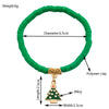 Bracelet Red Rope Handmade Beaded Letter Christmas Tree Snowflake Festive Elements For Women