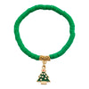 Bracelet Red Rope Handmade Beaded Letter Christmas Tree Snowflake Festive Elements For Women