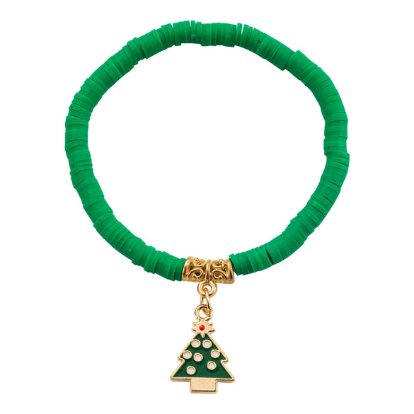 Bracelet Red Rope Handmade Beaded Letter Christmas Tree Snowflake Festive Elements For Women