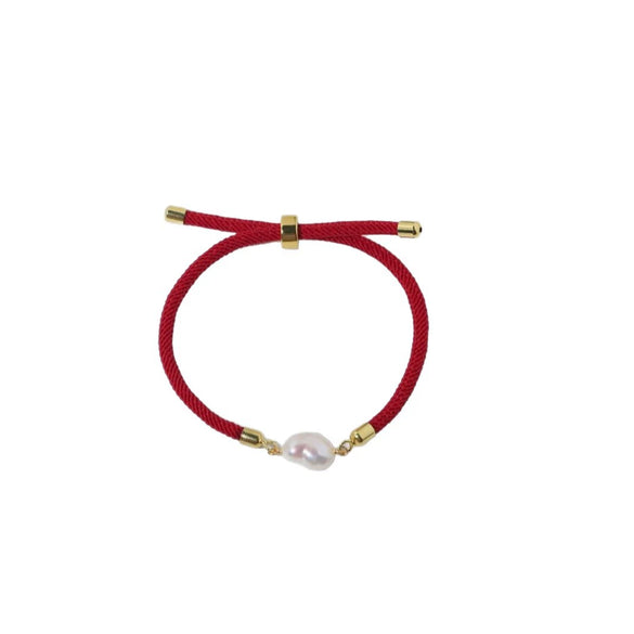 Bracelet Red Rope Heartshaped Freshwater Pearl Knitted Women's Minimalist