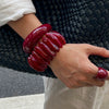 Bracelet Resin Handmade Curved Gradient Burgundy Smooth Elastic