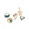 Bracelet Ring Jewelry Snakeshaped Alloy Emerald Diamondembedded Electroplated Unisex
