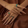 Bracelet Ring Jewelry Snakeshaped Alloy Emerald Diamondembedded Electroplated Unisex