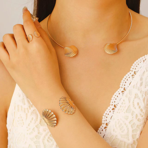 Bracelet Ring Shell Alloy Electroplating Minimalist Style
