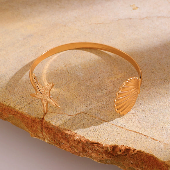 Bracelet Ring Shell Alloy Electroplating Minimalist Style