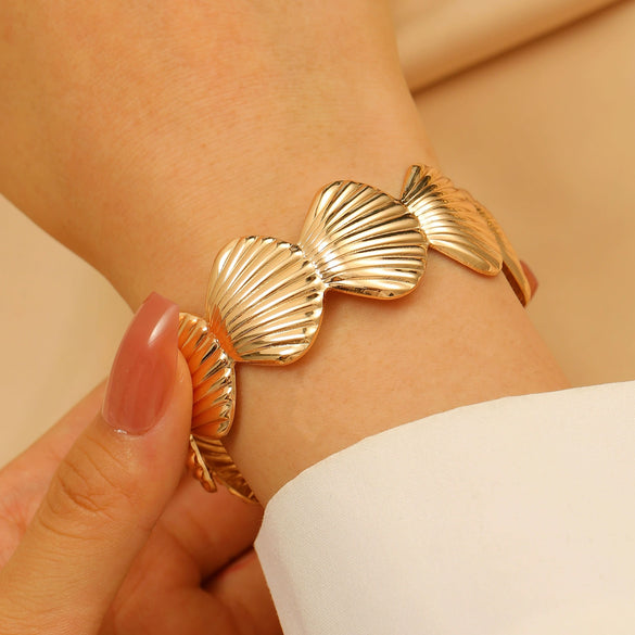 Bracelet Ring Shell Alloy Electroplating Minimalist Style