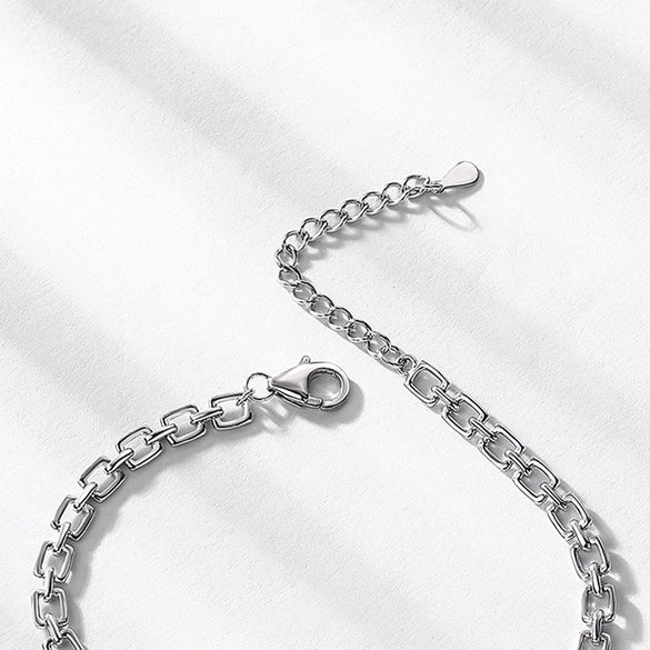 Bracelet S925 Silver Inlaid Geometric Colorful Treasure Retro Simple Style