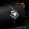 Bracelet S925 Sterling Silver Crystal Flower Geometric Set With Gems For Women