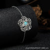 Bracelet S925 Sterling Silver Crystal Flower Geometric Set With Gems For Women