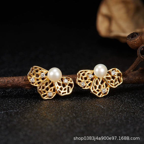 Bracelet S925 Sterling Silver Crystal Flower Geometric Set With Gems For Women