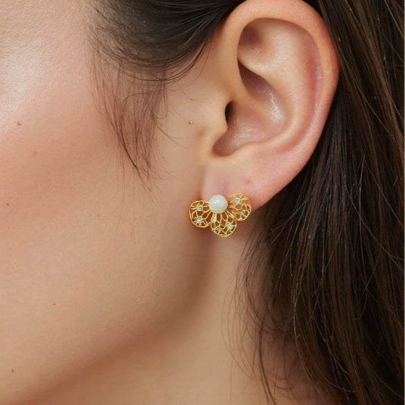 Bracelet S925 Sterling Silver Crystal Flower Geometric Set With Gems For Women