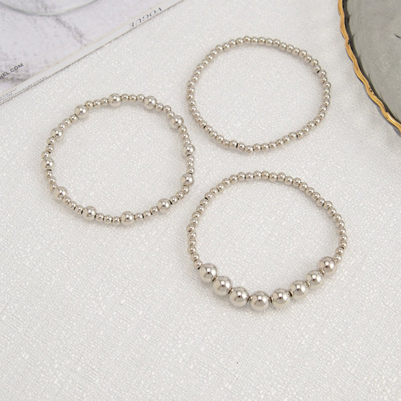 Bracelet Set Imitation Pearl Geometric Handmade Ins Style For Women