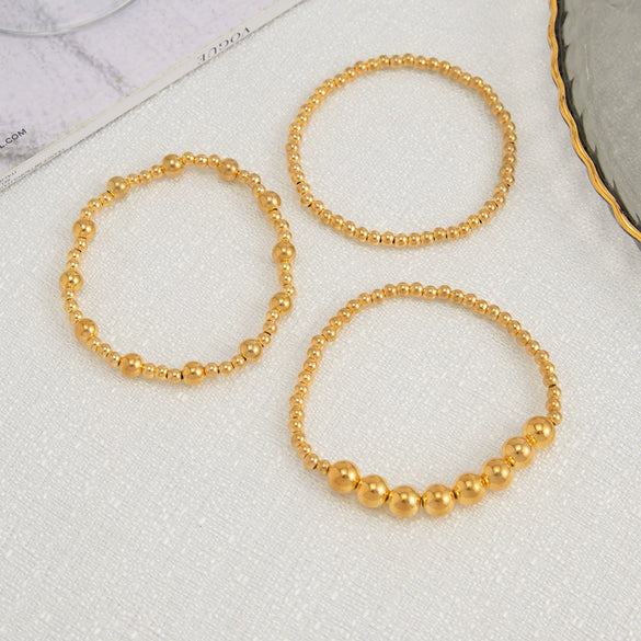 Bracelet Set Imitation Pearl Geometric Handmade Ins Style For Women