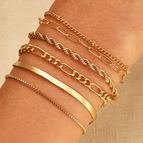Bracelet Set Zinc Alloy Heart Geometric Animal Zodiac Diamond Women's Jewelry
