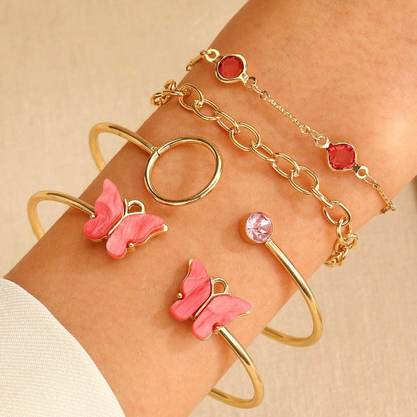 Bracelet Set Zinc Alloy Heart Geometric Animal Zodiac Diamond Women's Jewelry
