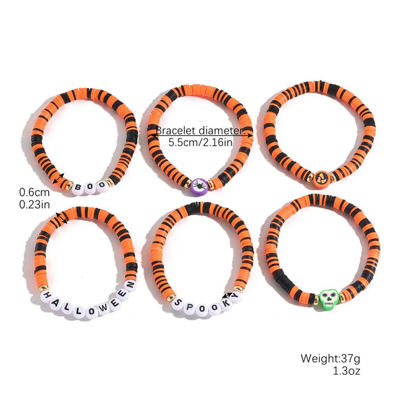 Bracelet Set Zinc Alloy Punk Festival Element Geometric Electroplating Orange Pumpkin Skull Pendant