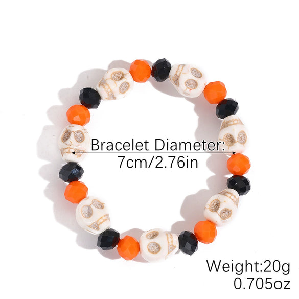 Bracelet Set Zinc Alloy Punk Festival Element Geometric Electroplating Orange Pumpkin Skull Pendant