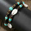 Bracelet Shell Wooden Beads Turquoise Beads Handmade Geometric Style Unisex