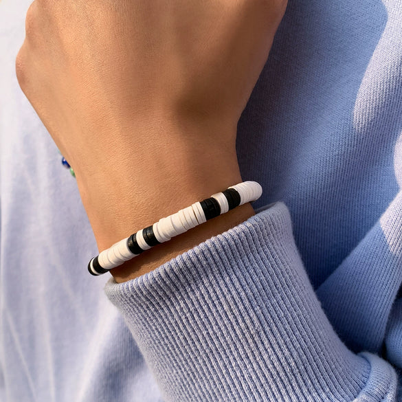 Bracelet Soft Pottery Geometric Bohemian Style Men's