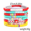 Bracelet Soft Pottery Love Flower English Letter Devil's Eye Star Design For Women