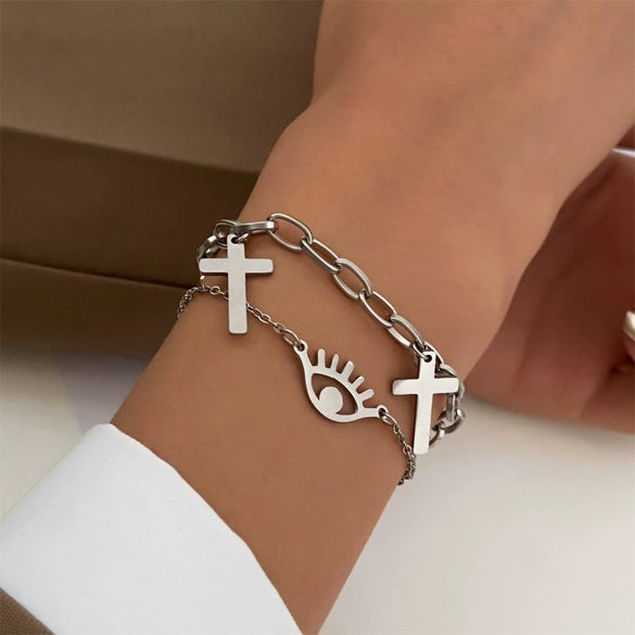 Bracelet Stainless Steel Alloy Unisex Electroplated Geometric Star Minimalist Style