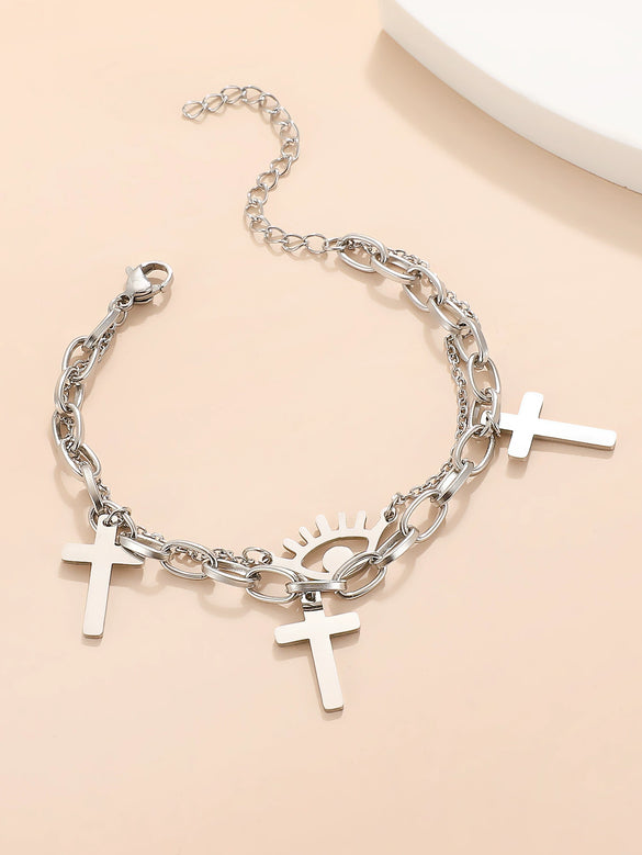 Bracelet Stainless Steel Alloy Unisex Electroplated Geometric Star Minimalist Style