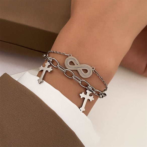 Bracelet Stainless Steel Alloy Unisex Electroplated Geometric Star Minimalist Style