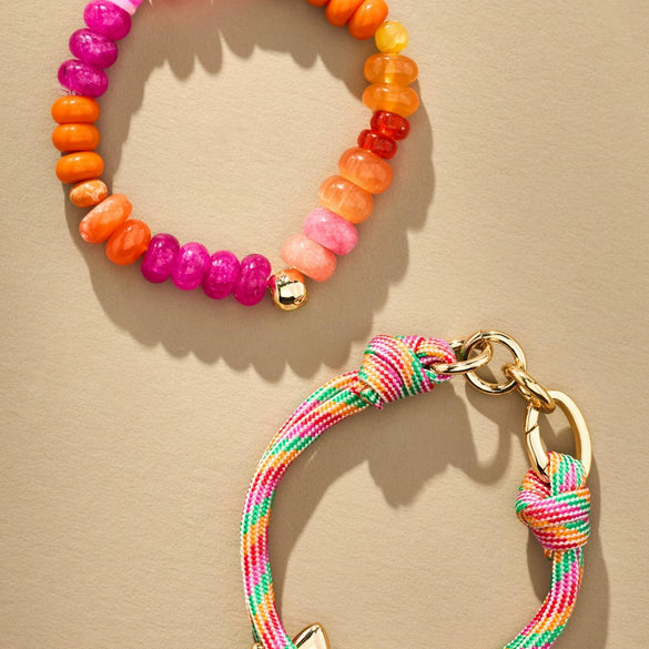 Bracelet Stainless Steel Color Braided Rope Heart Shape Geometric Electroplating Unisex