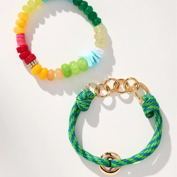 Bracelet Stainless Steel Color Braided Rope Heart Shape Geometric Electroplating Unisex